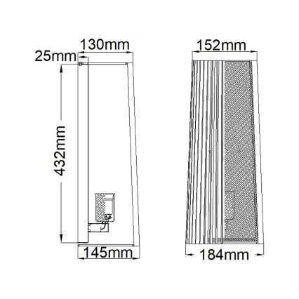 Quintiesse - Aplique de pared LINARA 1xE27/60W/230V negro/dorado