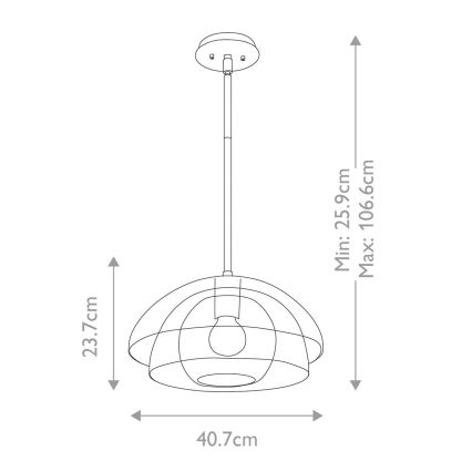 Quintiesse - Lámpara de techo con varilla LOTUS 1xE27/60W/230V Ø 40,7 cm dorada