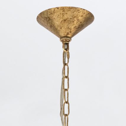 Quintiesse - Lámpara colgante con cadena MERIDIAN 9xE14/40W/230V diámetro 57,2 cm dorada