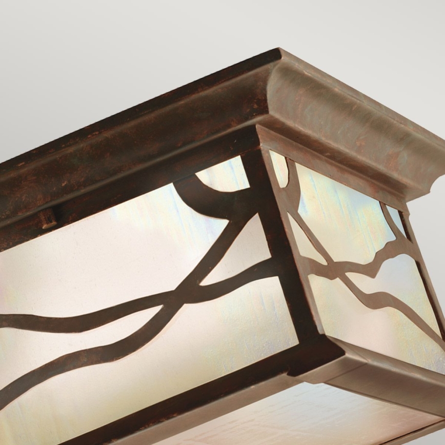 Quintiesse - Lámpara de techo para exterior MORRIS 2xE27/60W/230V IP44, acabado en bronce