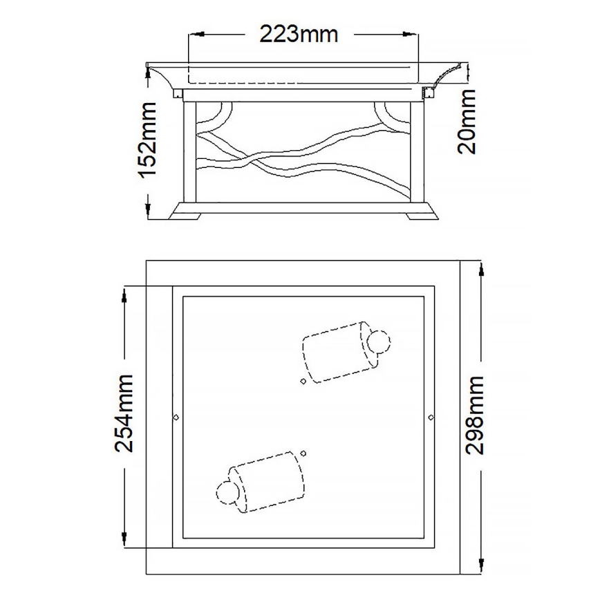 Quintiesse - Lámpara de techo para exterior MORRIS 2xE27/60W/230V IP44, acabado en bronce