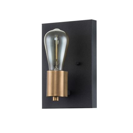 Quintiesse - Aplique de pared SILAS 1xE27/60W/230V negro/dorado