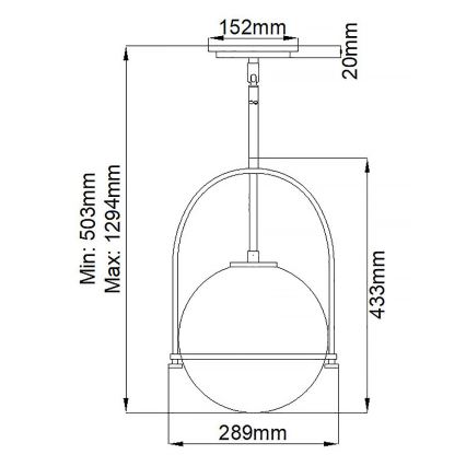 Quintiesse - Lámpara colgante de varilla SOMERSET 1xE27/60W/230V diámetro 28,9 cm negra