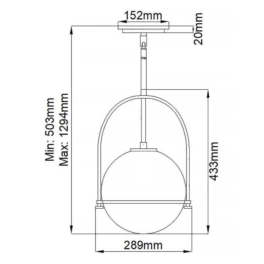 Quintiesse - Lámpara colgante de varilla SOMERSET 1xE27/60W/230V diámetro 28,9 cm negra