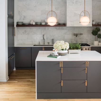 Quintiesse - Lámpara de techo con varilla SOMERSET 1xE27/60W/230V Ø 28,9 cm acabado en bronce