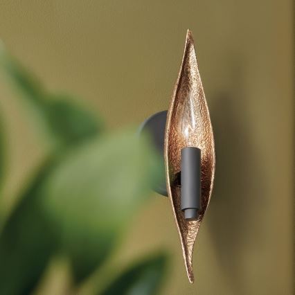 Quintiesse - Aplique de pared WILLOW 1xE14/40W/230V dorado/negro