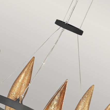 Quintiesse - Lámpara colgante con cable WILLOW 6xE14/40W/230V Ø 61 cm oro/negro