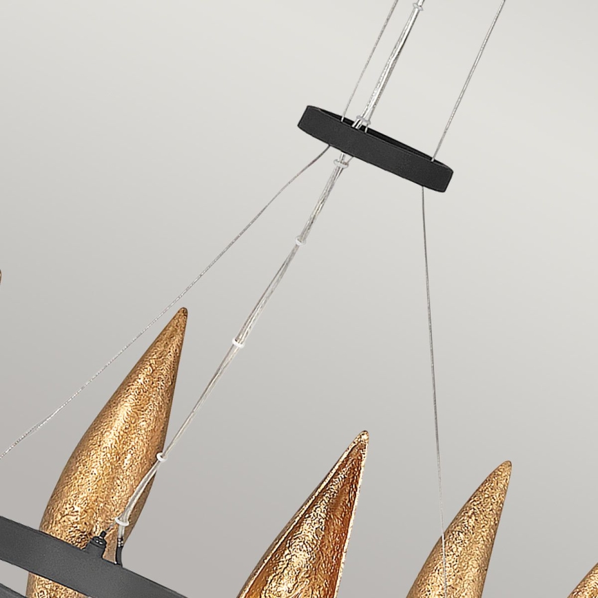 Quintiesse - Lámpara colgante con cable WILLOW 6xE14/40W/230V Ø 61 cm oro/negro