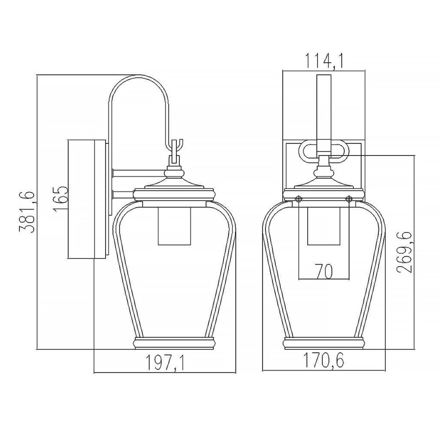 Quoizel - Aplique de exterior PROVINCE 1xE27/60W/230V IP44