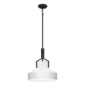 Quoizel - Lámpara colgante con varilla BRECKEN 2xE27/60W/230V negro/acabado en mármol