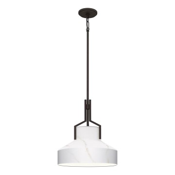Quoizel - Lámpara colgante con varilla BRECKEN 2xE27/60W/230V negro/acabado en mármol