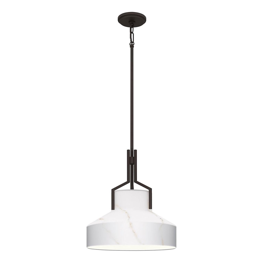 Quoizel - Lámpara colgante con varilla BRECKEN 2xE27/60W/230V negro/acabado en mármol