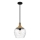 Quoizel - Lámpara colgante ROYER 1xE27/60W/230V diá. 30,2 cm transparente/negro/beige