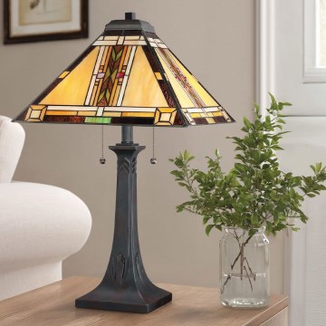 Quoizel - Lámpara de mesa Tiffany NAVAJO 2xE27/60W/230V