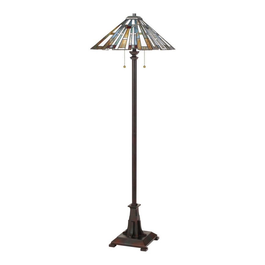 Quoizel - Lámpara de pie Tiffany MAYBECK 2xE27/60W/230V