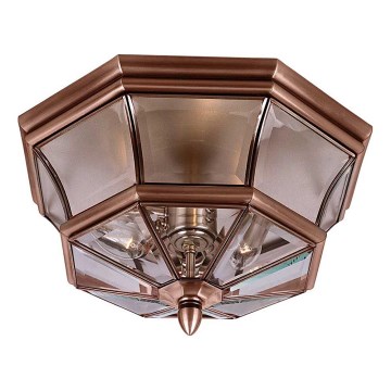 Quoizel - Lámpara de techo exterior NEWBURY 3xE14/60W/230V IP44 acabado en cobre