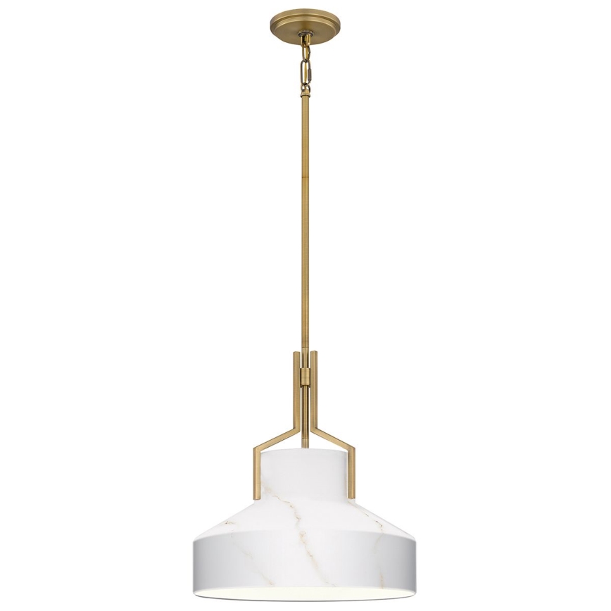Quoizel - Lámpara de suspensión con varilla BRECKEN 2xE27/60W/230V dorado/efecto mármol