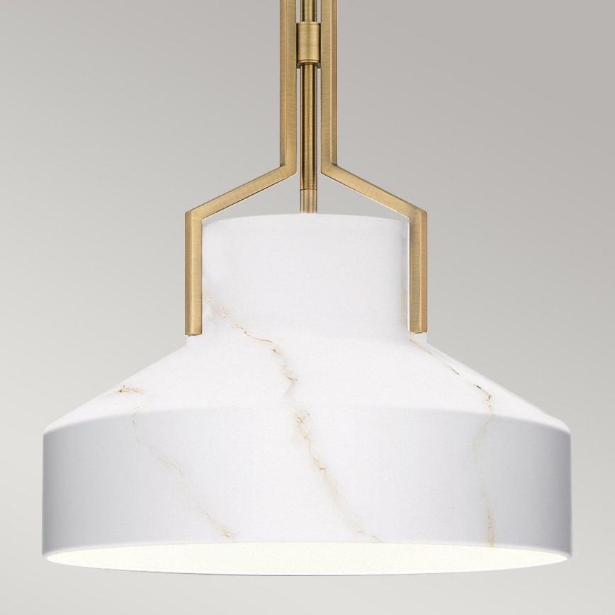 Quoizel - Lámpara de suspensión con varilla BRECKEN 2xE27/60W/230V dorado/efecto mármol