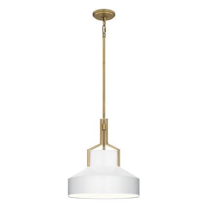 Quoizel - Lámpara colgante con barra BRECKEN 2xE27/60W/230V oro/blanco