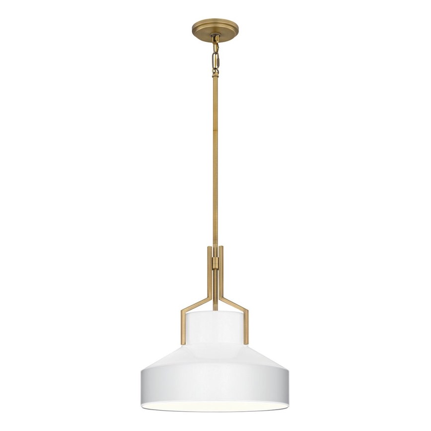 Quoizel - Lámpara colgante con barra BRECKEN 2xE27/60W/230V oro/blanco