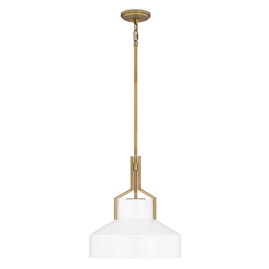 Quoizel - Lámpara colgante con barra BRECKEN 2xE27/60W/230V oro/blanco