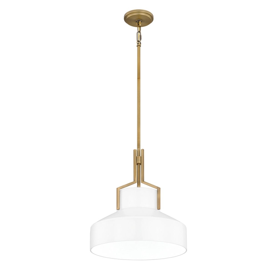 Quoizel - Lámpara colgante con barra BRECKEN 2xE27/60W/230V oro/blanco