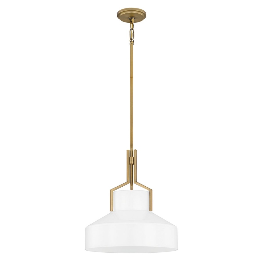 Quoizel - Lámpara colgante con barra BRECKEN 2xE27/60W/230V oro/blanco
