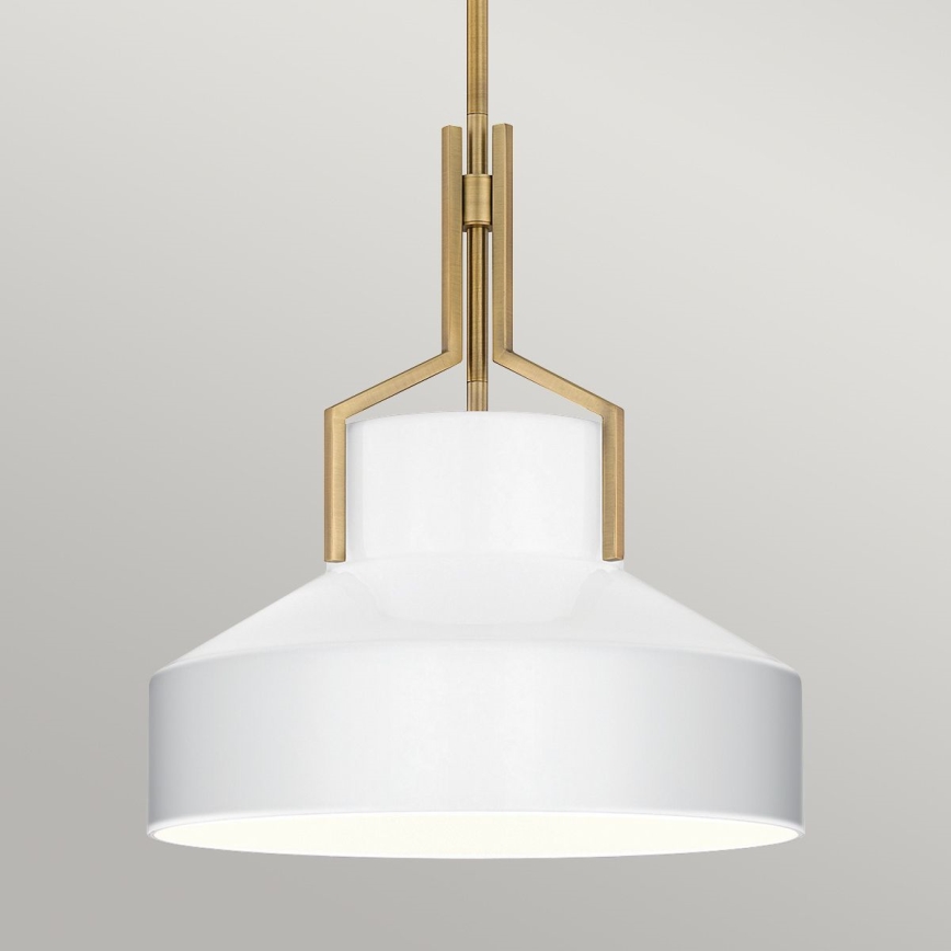 Quoizel - Lámpara colgante con barra BRECKEN 2xE27/60W/230V oro/blanco