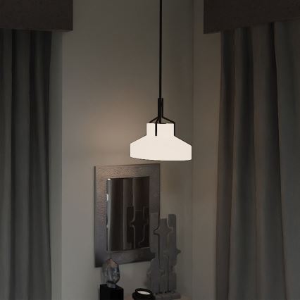 Quoizel - Lámpara colgante con varilla BRECKEN 2xE27/60W/230V negro/acabado en mármol