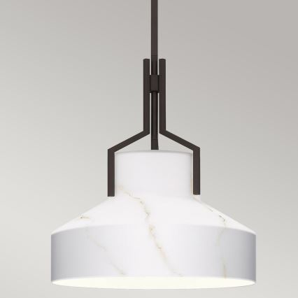 Quoizel - Lámpara colgante con varilla BRECKEN 2xE27/60W/230V negro/acabado en mármol