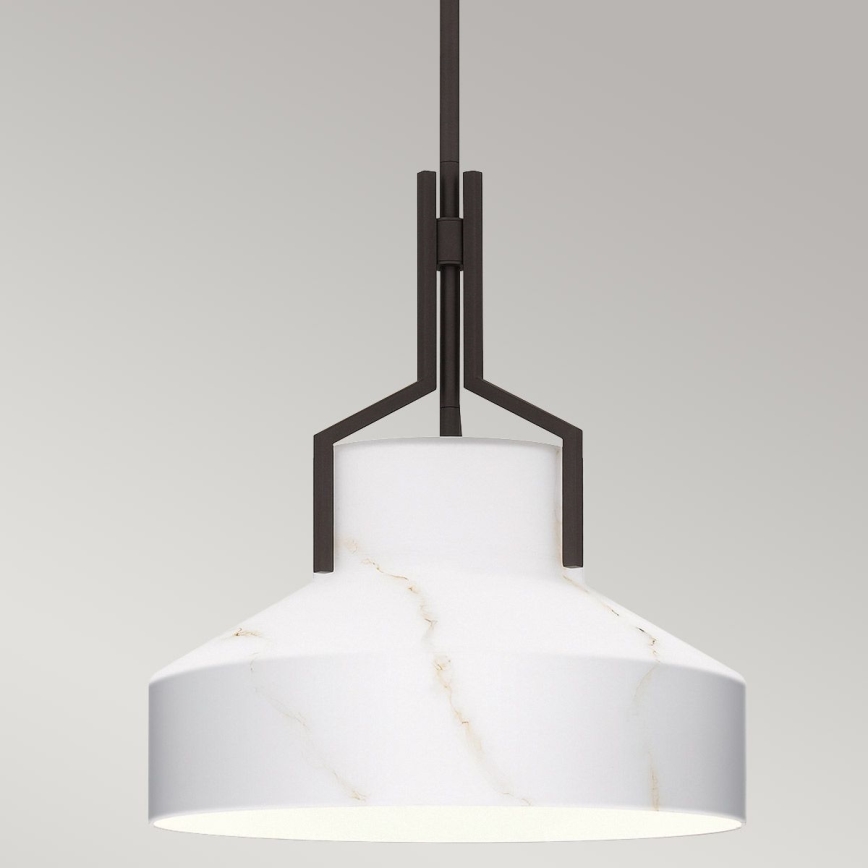 Quoizel - Lámpara colgante con varilla BRECKEN 2xE27/60W/230V negro/acabado en mármol