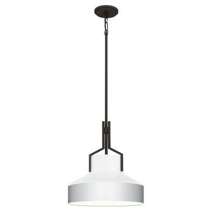 Quoizel - Lámpara colgante con varilla BRECKEN 2xE27/60W/230V negra/blanca