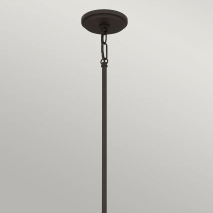 Quoizel - Lámpara colgante con varilla BRECKEN 2xE27/60W/230V negra/blanca
