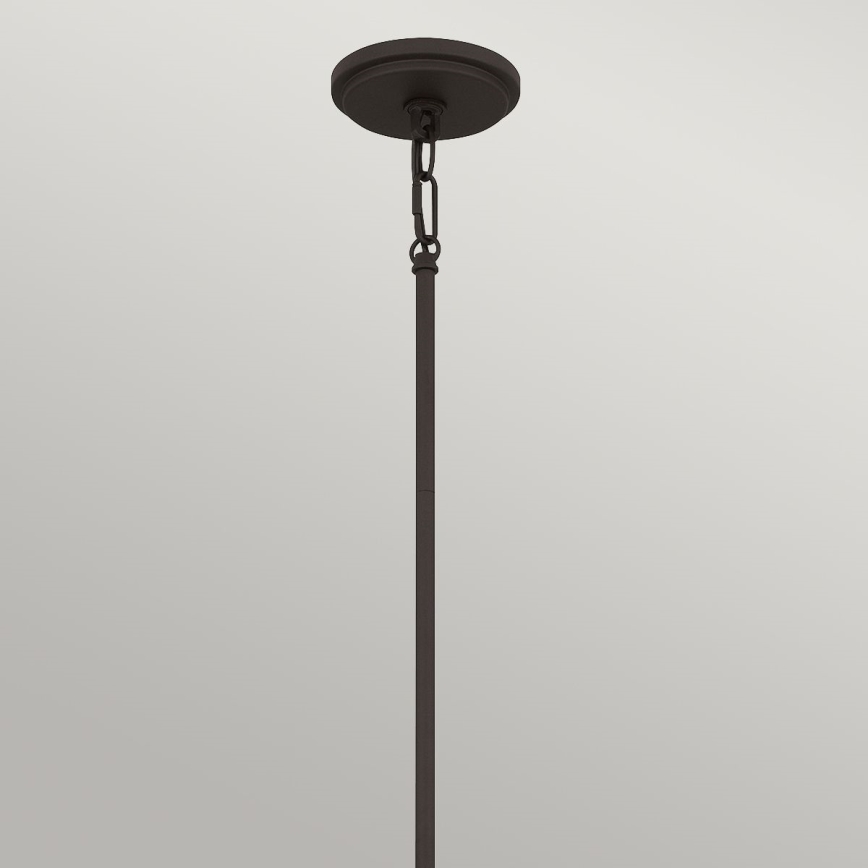 Quoizel - Lámpara colgante con varilla BRECKEN 2xE27/60W/230V negra/blanca