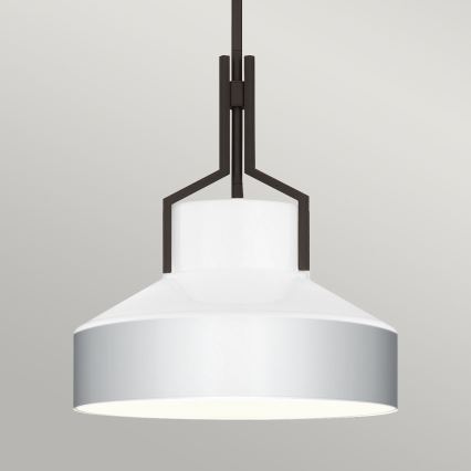 Quoizel - Lámpara colgante con varilla BRECKEN 2xE27/60W/230V negra/blanca