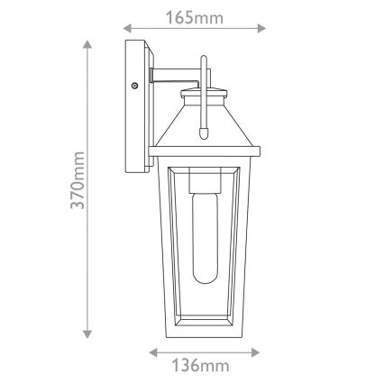 Quoizel - Aplique de exterior BUCKLEY 1xE27/40W/230V IP44 negro