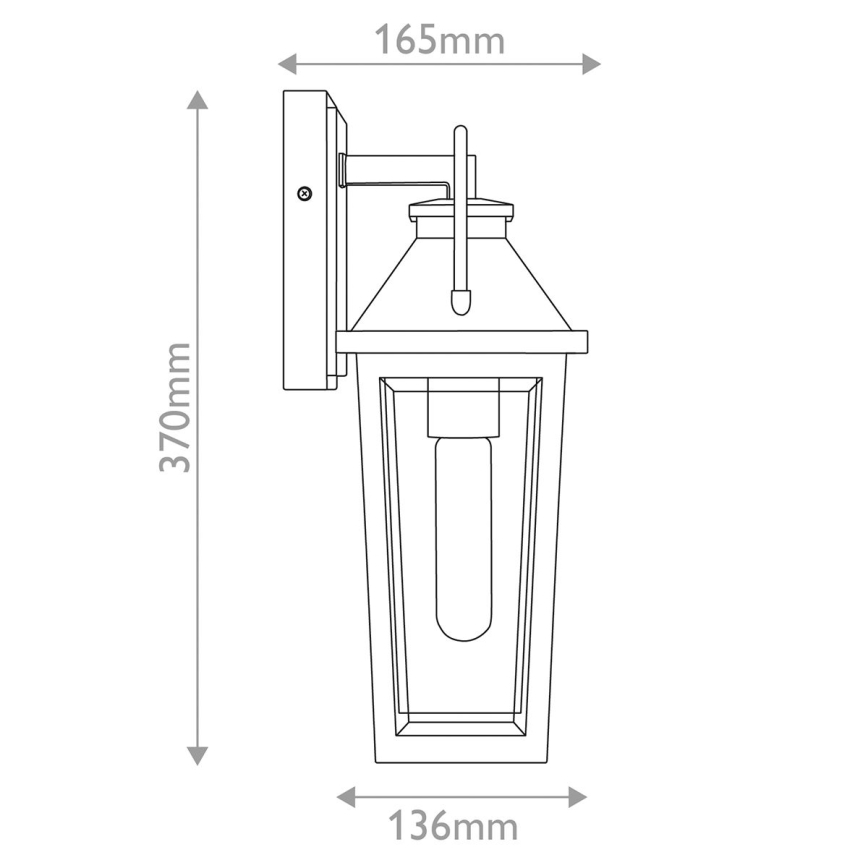 Quoizel - Aplique de exterior BUCKLEY 1xE27/40W/230V IP44 negro