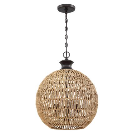 Quoizel - Lámpara colgante con cadena CASABLANCA 3xE27/60W/230V marrón