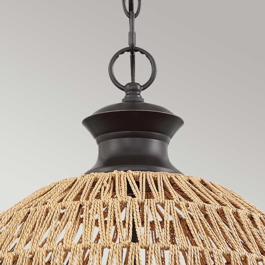 Quoizel - Lámpara colgante con cadena CASABLANCA 3xE27/60W/230V marrón