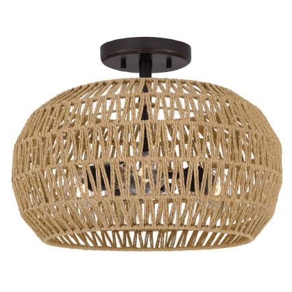 Quoizel - Lámpara de techo CASABLANCA 3xE27/60W/230V marrón