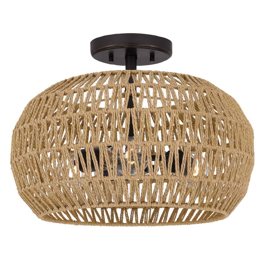 Quoizel - Lámpara de techo CASABLANCA 3xE27/60W/230V marrón