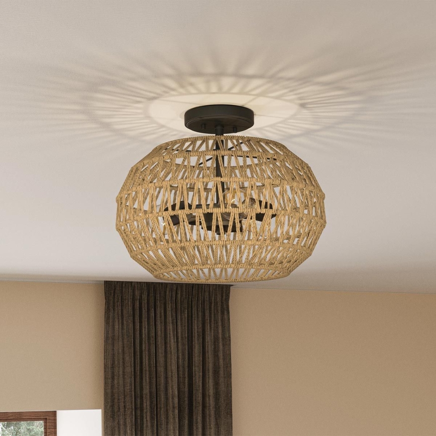 Quoizel - Lámpara de techo CASABLANCA 3xE27/60W/230V marrón