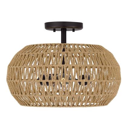 Quoizel - Lámpara de techo CASABLANCA 3xE27/60W/230V marrón