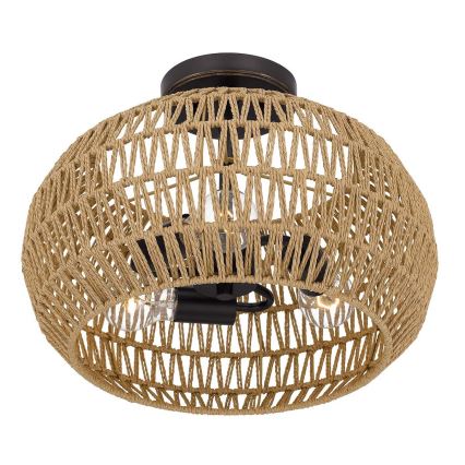 Quoizel - Lámpara de techo CASABLANCA 3xE27/60W/230V marrón