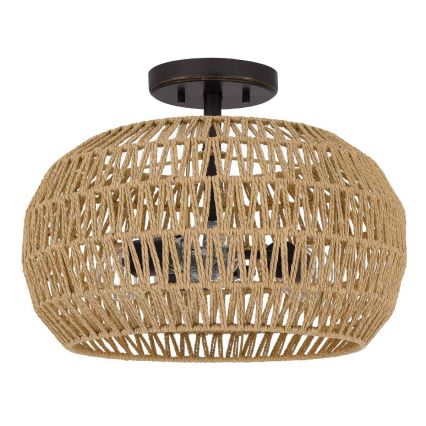 Quoizel - Lámpara de techo CASABLANCA 3xE27/60W/230V marrón
