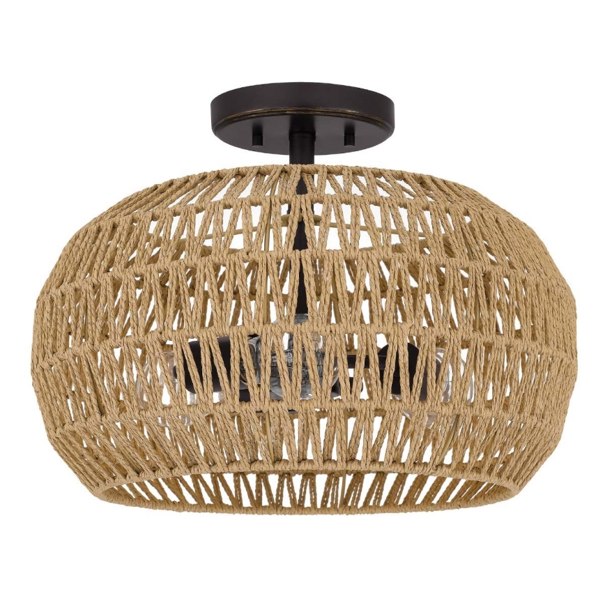 Quoizel - Lámpara de techo CASABLANCA 3xE27/60W/230V marrón