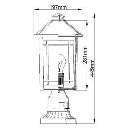 Quoizel - Lámpara de exterior CEDAR POINT 1xE27/60W/230V IP44