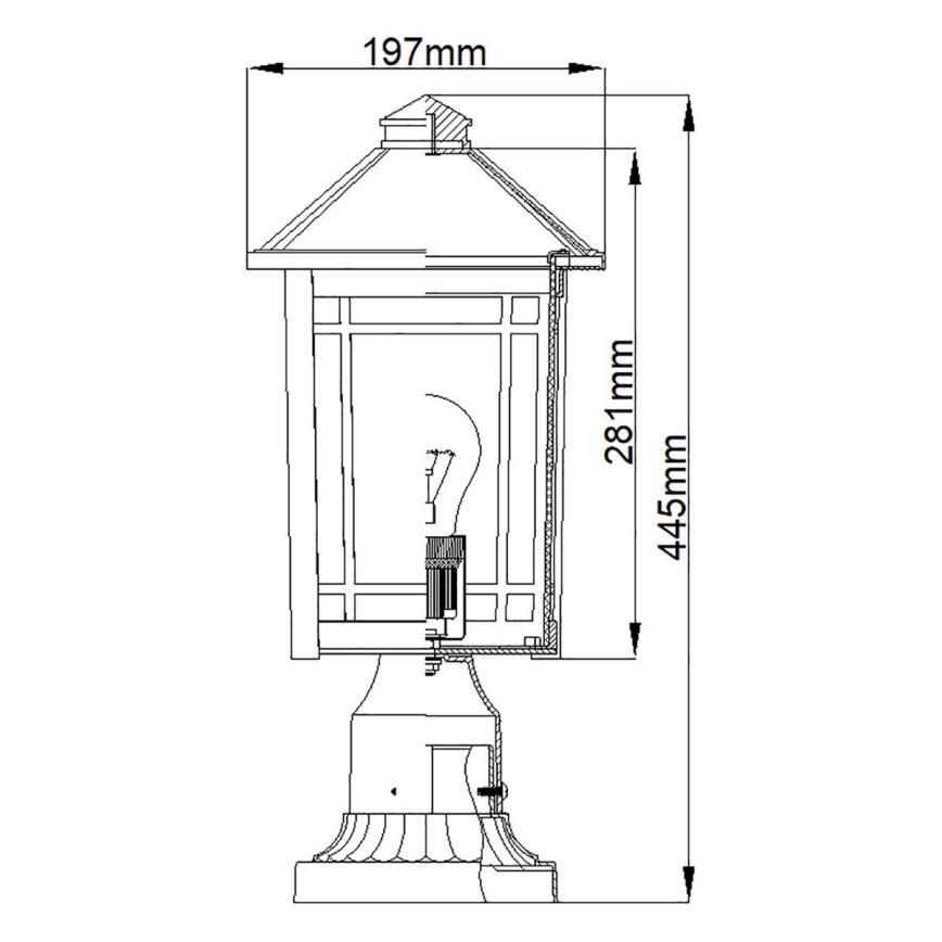 Quoizel - Lámpara de exterior CEDAR POINT 1xE27/60W/230V IP44