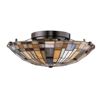 Quoizel - Lámpara de techo Tiffany INGLENOOK 2xE27/60W/230V diámetro 40,7 cm