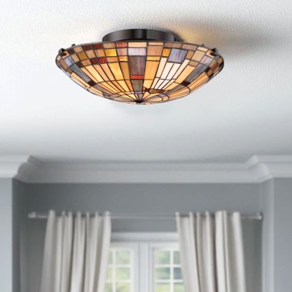 Quoizel - Plafón INGLENOOK 2xE27/60W/230V diá. 40,7 cm